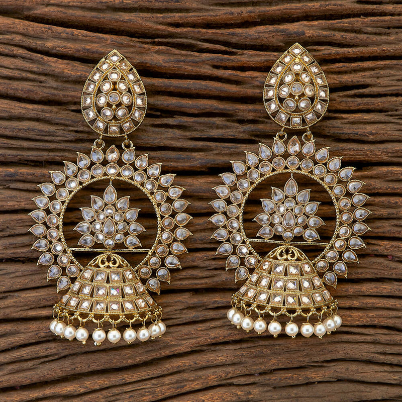 Antique Long Earring With Mehndi Plating