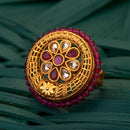 Antique South Indian Ring With Matte Gold Plating