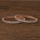 Cz Classic Bangles With Rose Gold Plating