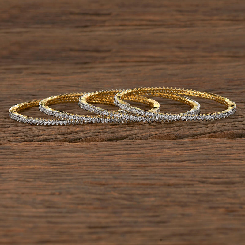 Cz Delicate Bangles With 2 Tone Plating