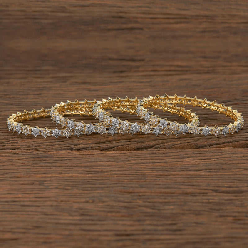 Cz Delicate Bangles With 2 Tone Plating