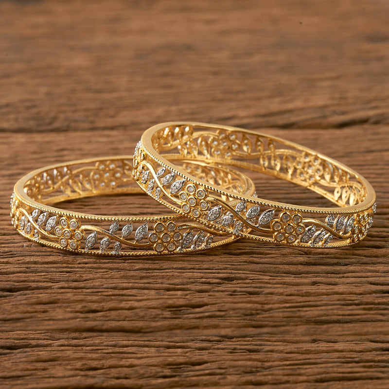 CZ Classic Bangles With 2 Tone Plating