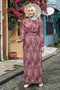 PATTERNED ROSE COLOR DRESS